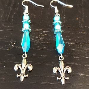 Blue hook earrings